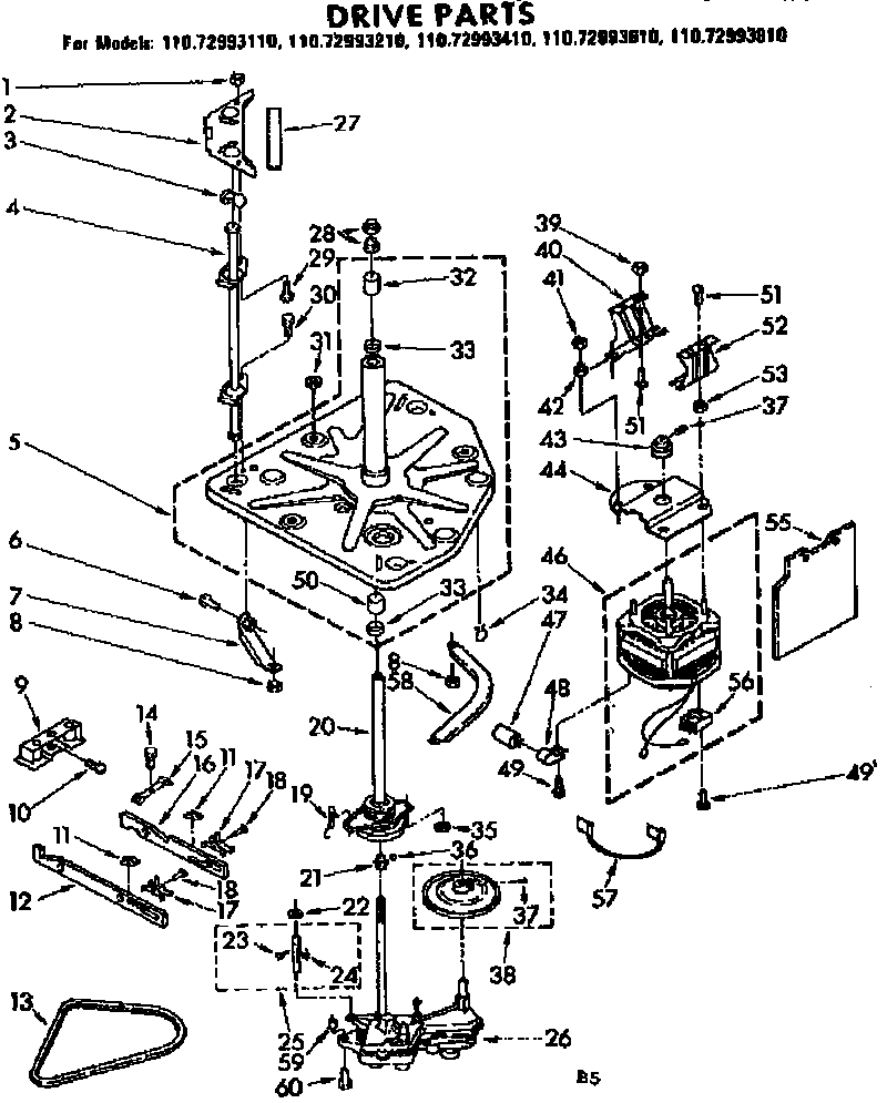 Kenmore 11072993810 drive parts diagram
