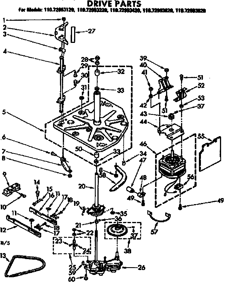 Kenmore 11072993620 drive parts diagram