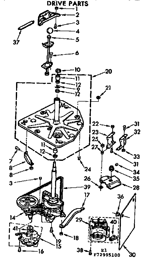Kenmore 11072995800 drive parts diagram