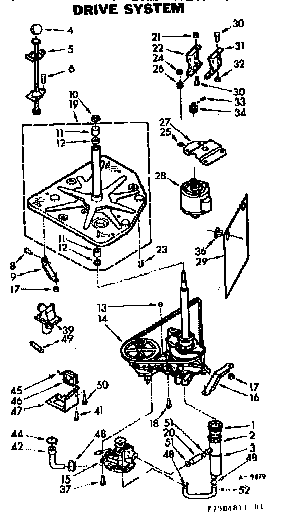 Kenmore 1107304811 drive system diagram