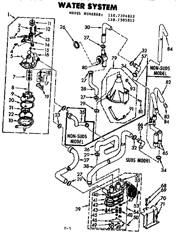 Kenmore 1107304812 water system diagram