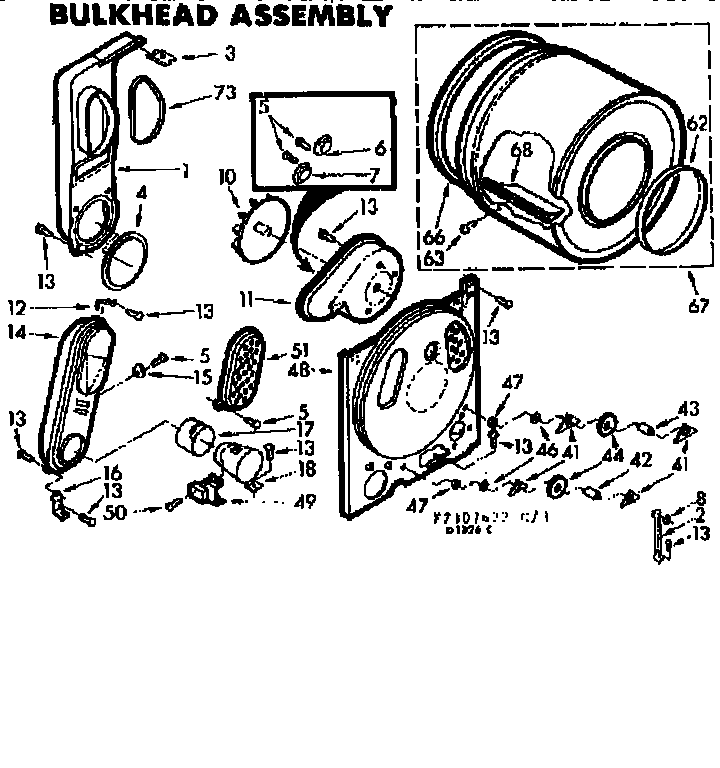 Kenmore 1107307622 bulkhead assembly diagram