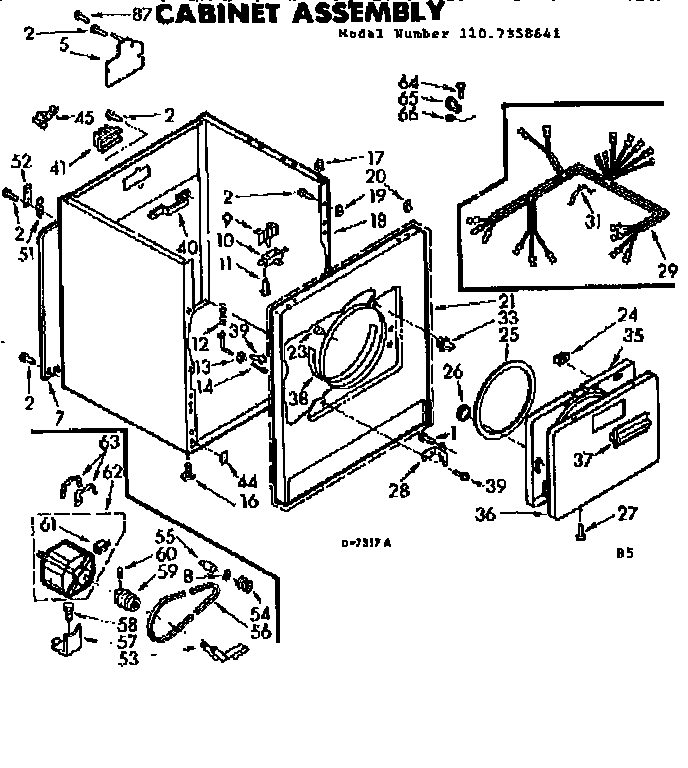 Kenmore 1107358641 cabinet asm diagram