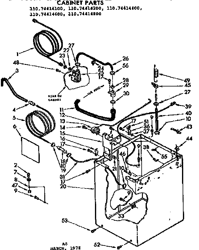 Kenmore 11074414200 cabinet parts diagram