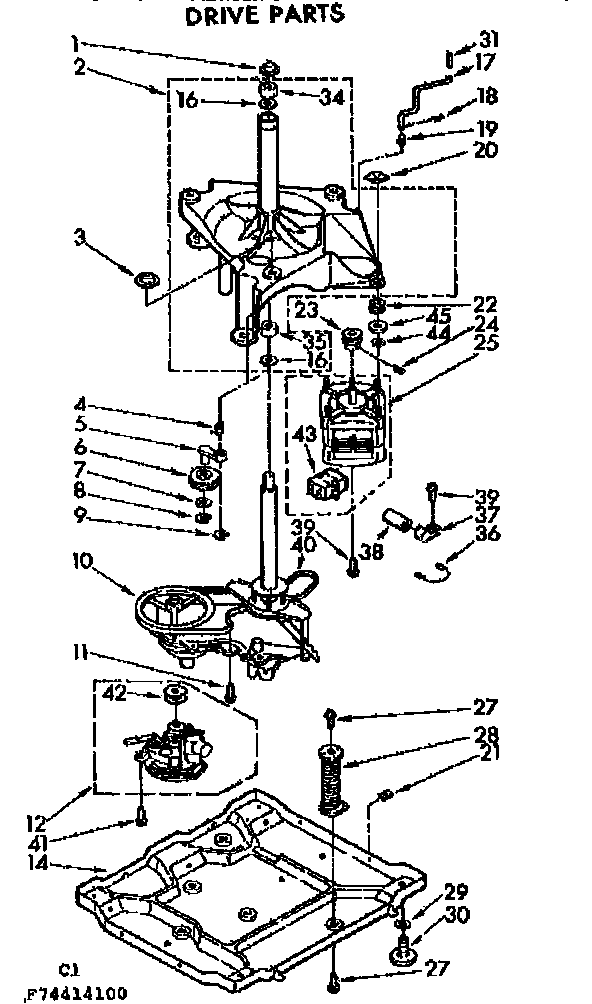 Kenmore 11074414200 drive parts diagram