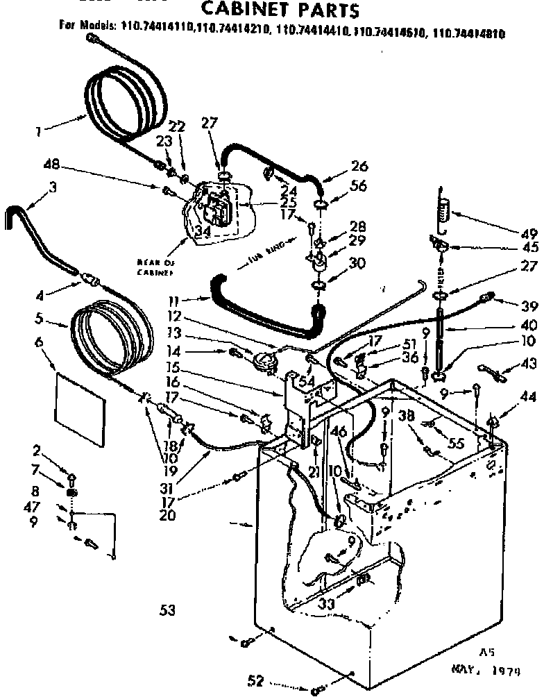 Kenmore 11074414210 cabinet parts diagram