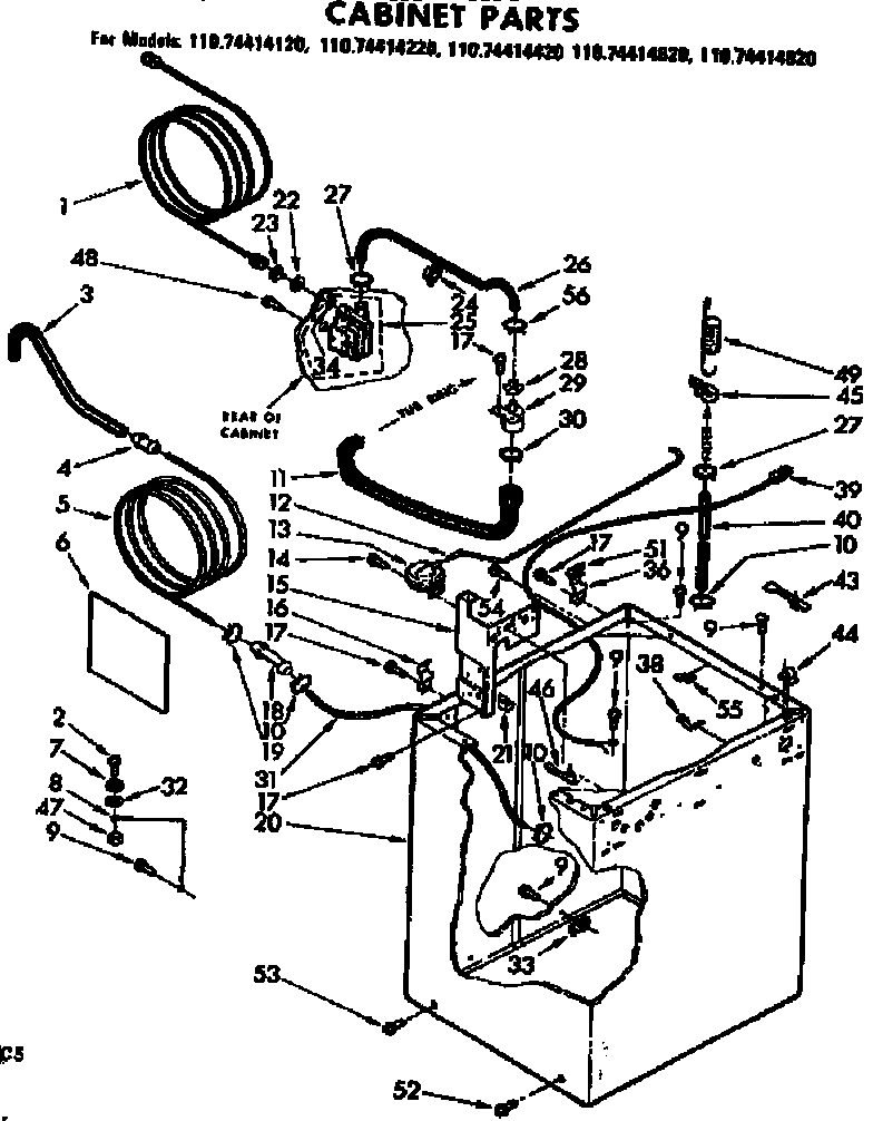 Kenmore 11074414420 cabinet parts diagram