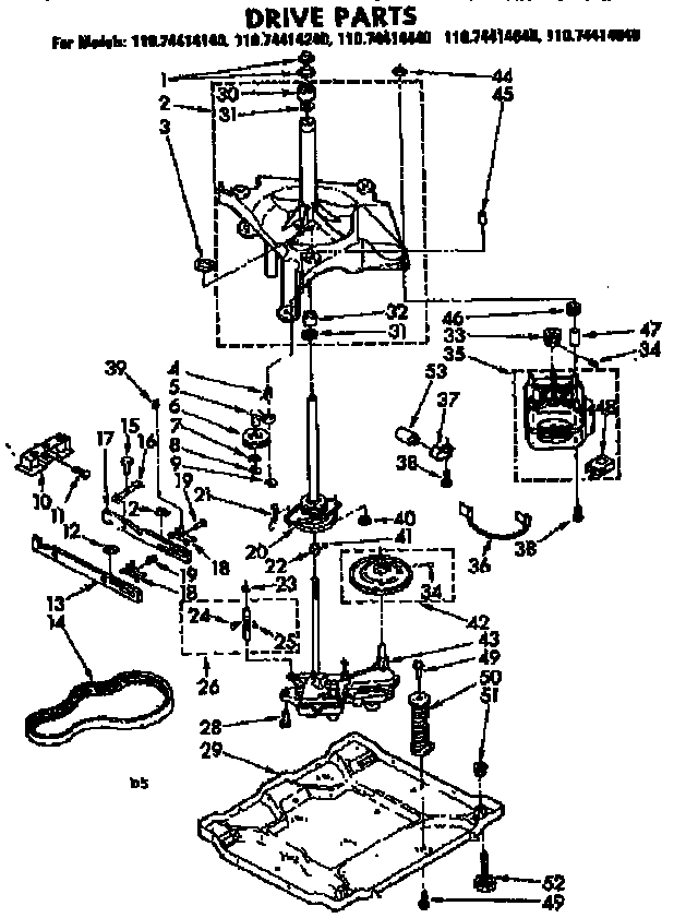 Kenmore 11074414640 drive parts diagram