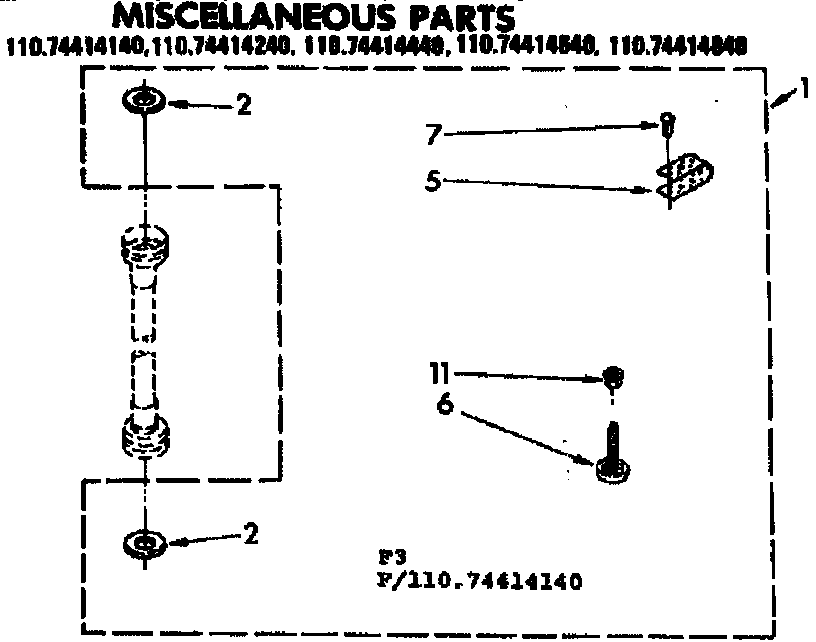 Kenmore 11074414640 miscellaneous parts diagram
