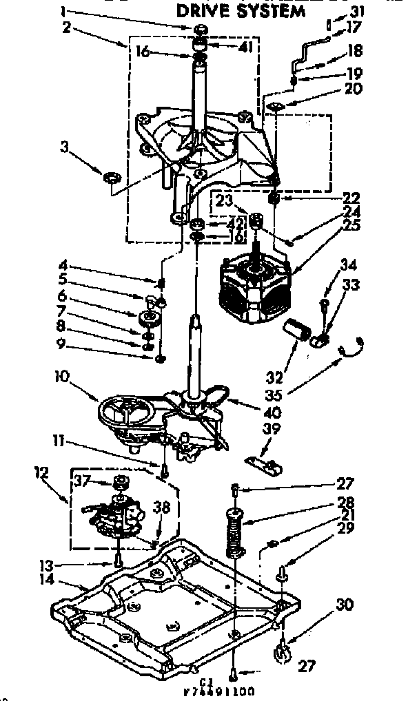 Kenmore 11074491400 drive system diagram
