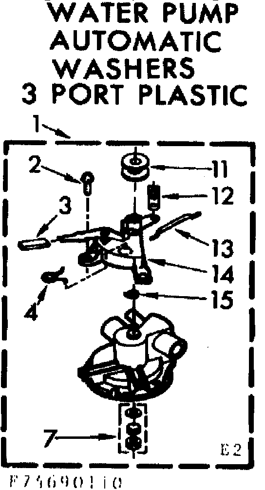 Kenmore 11074690210 water pump automatic washers 3 port plastic diagram