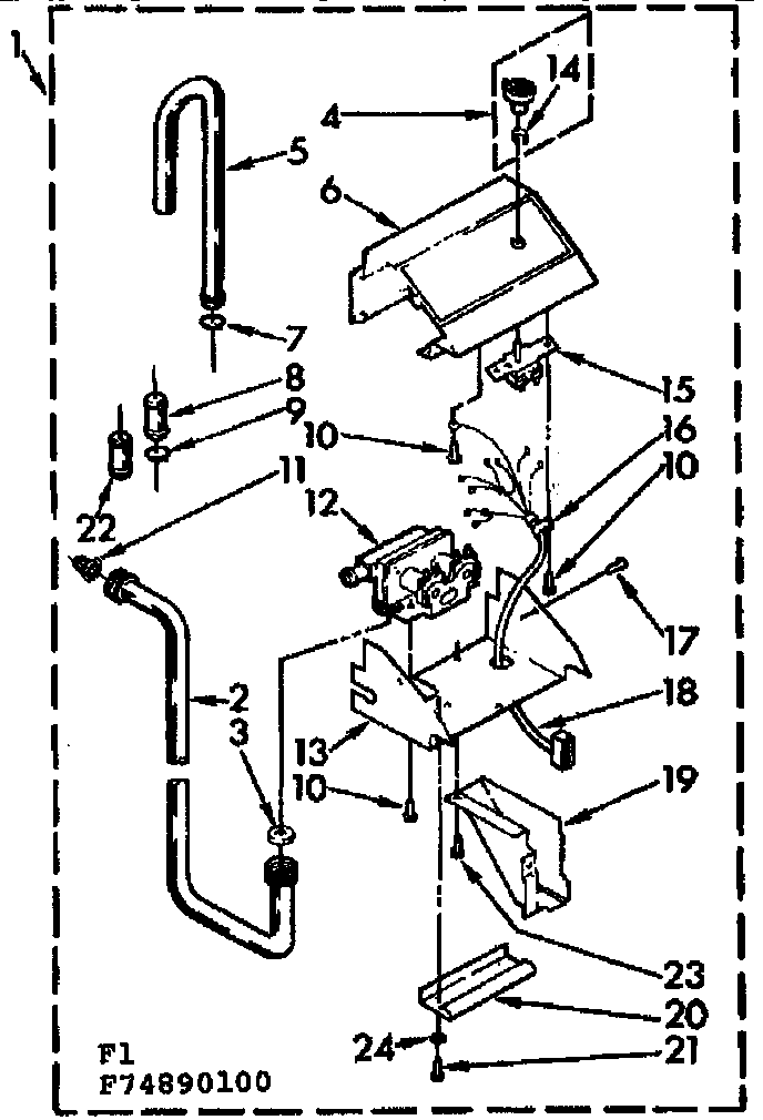 Kenmore 11074890100 water system diagram