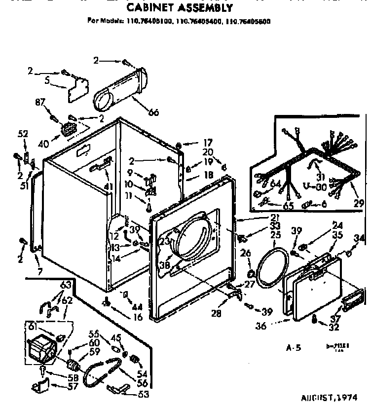 Kenmore 11076405100 bulkhead asm diagram
