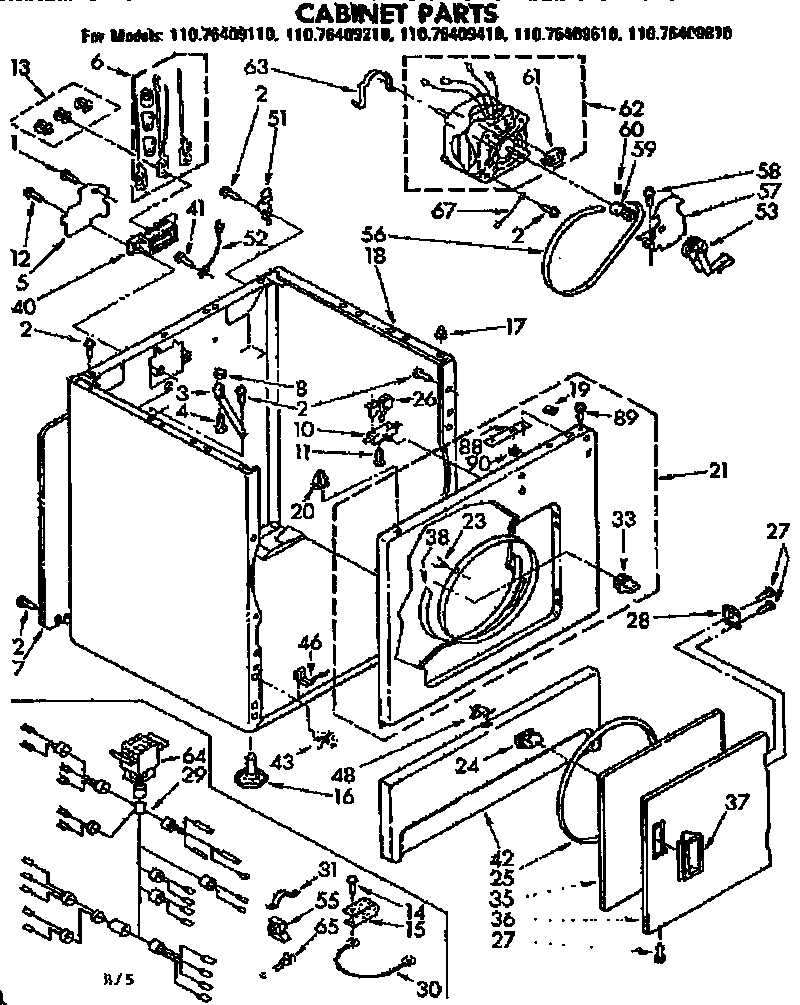 Kenmore 11076409410 bulkhead parts diagram