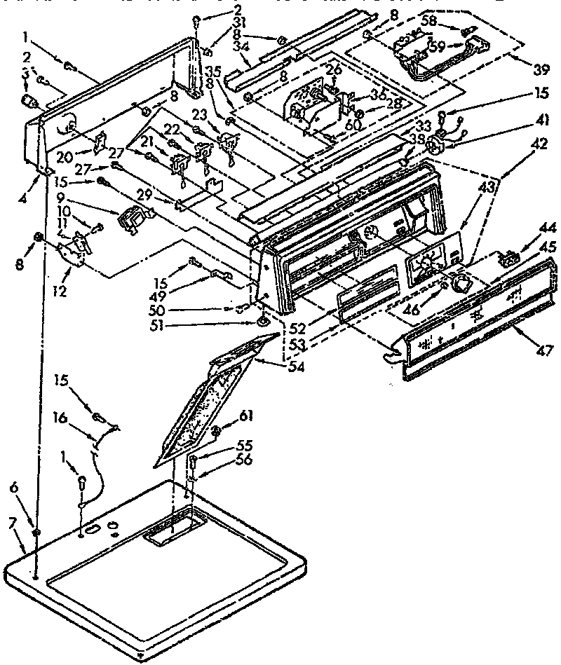 Kenmore 11076491200 top and console assembly diagram