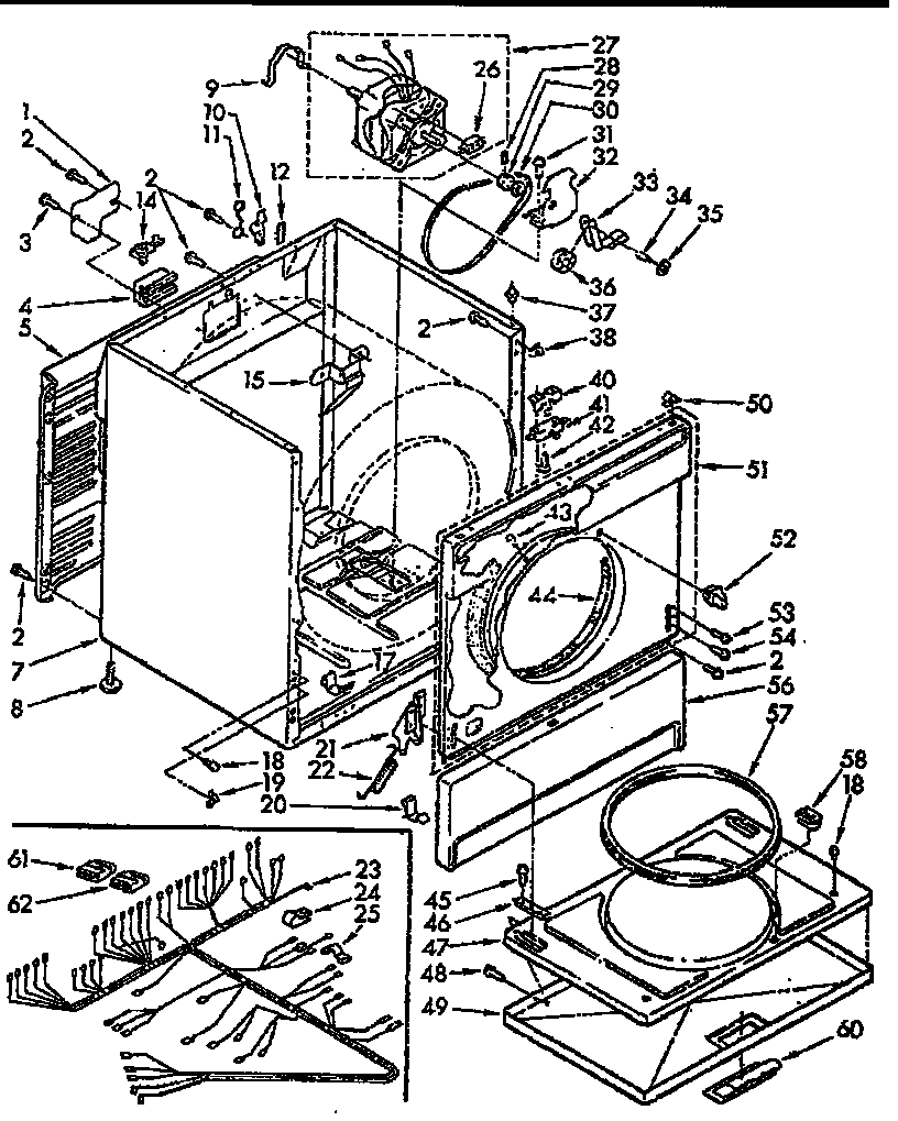 Kenmore 11076491200 cabinet assembly diagram