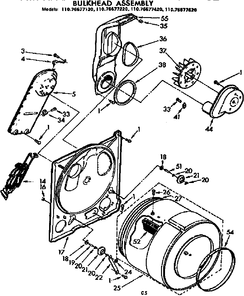 Kenmore 11076677620 bulkhead assembly diagram