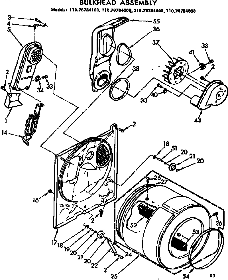 Kenmore 11076784400 bulkhead assembly diagram