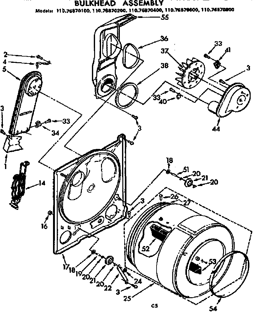 Kenmore 11076870800 bulkhead assembly diagram