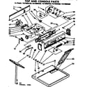 Kenmore 11076894420 top and console parts diagram
