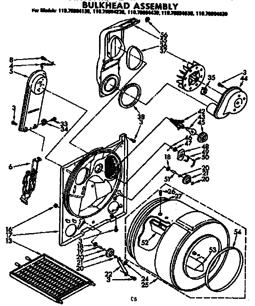Kenmore 11076894430 bulkhead assembly diagram