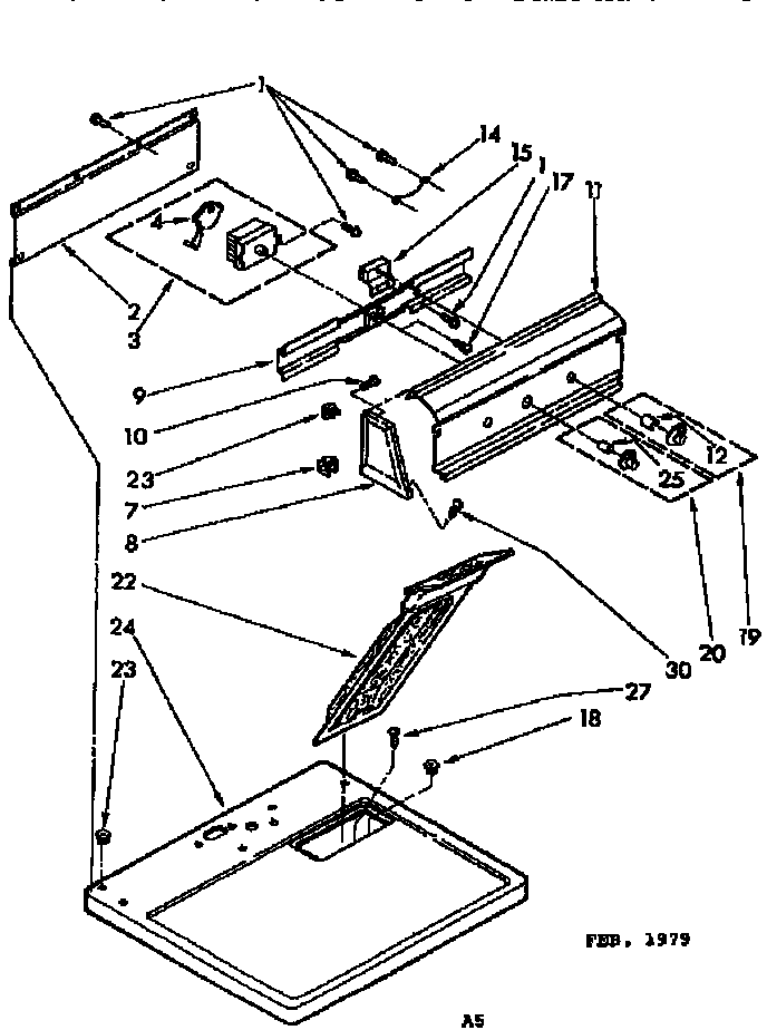 Kenmore 11076960610 top and console parts diagram