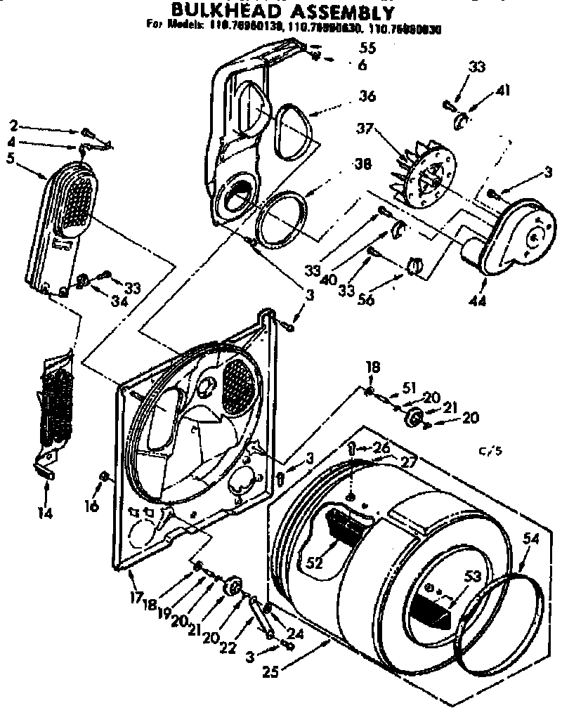 Kenmore 11076960630 bulkhead assembly diagram