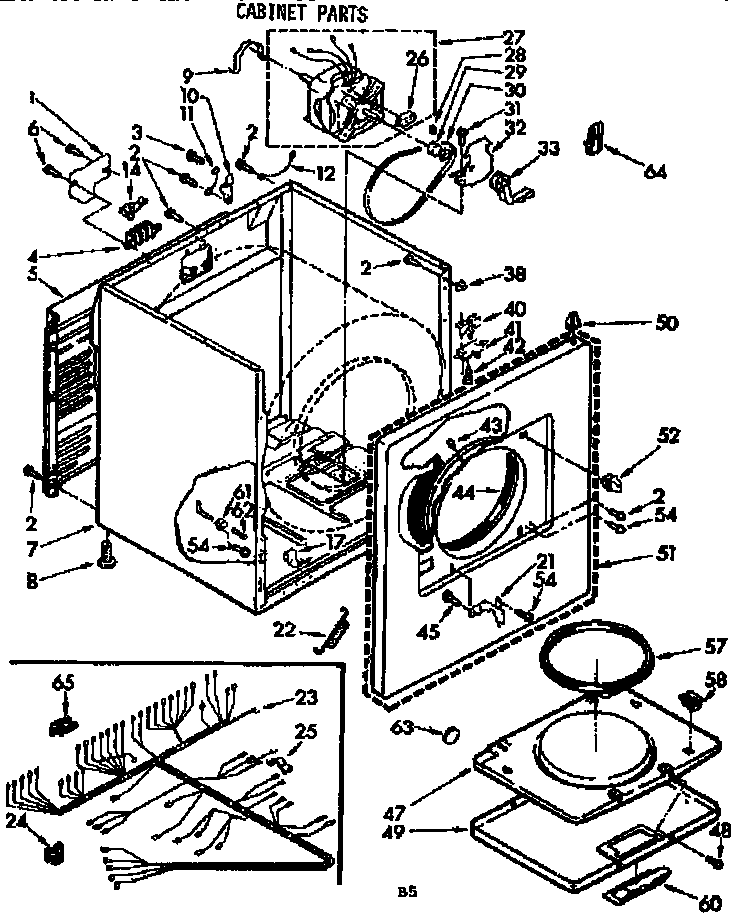 Kenmore 11076975620 cabinet parts diagram