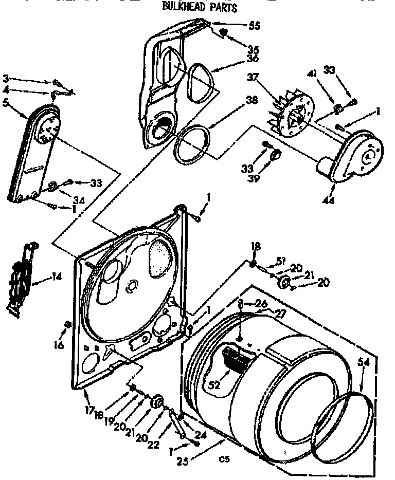 Kenmore 11076975620 bulkhead parts diagram