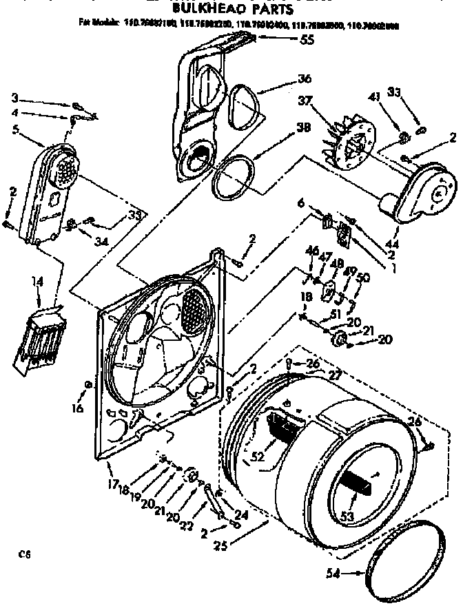 Kenmore 11076982100 bulkhead parts diagram