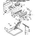 Kenmore 11076992410 top and console parts diagram