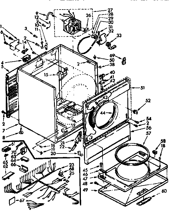 Kenmore 11076994400 cabinet parts diagram
