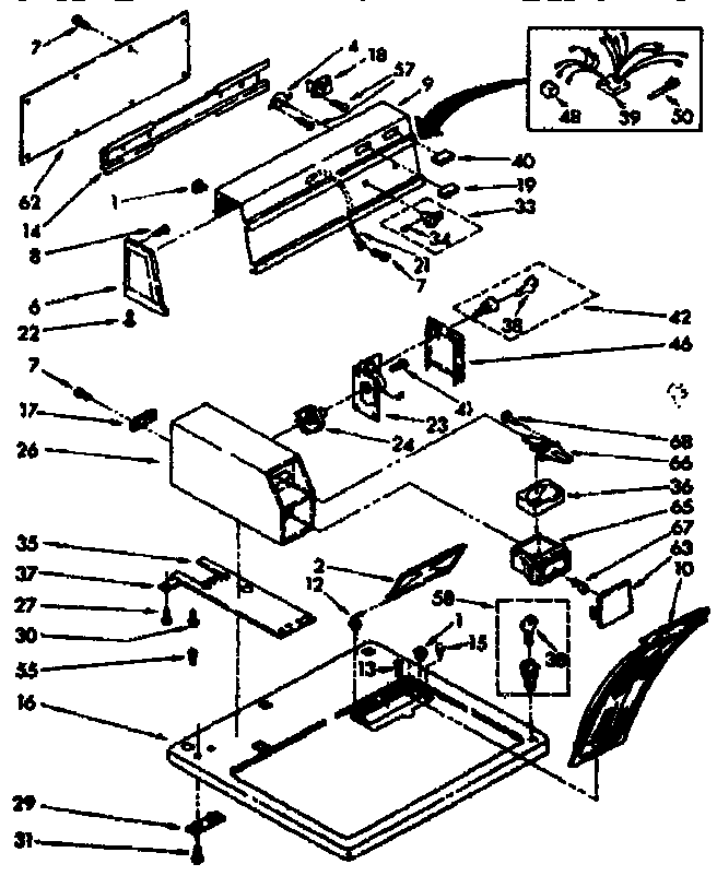 Sears 11077409430 top and console diagram