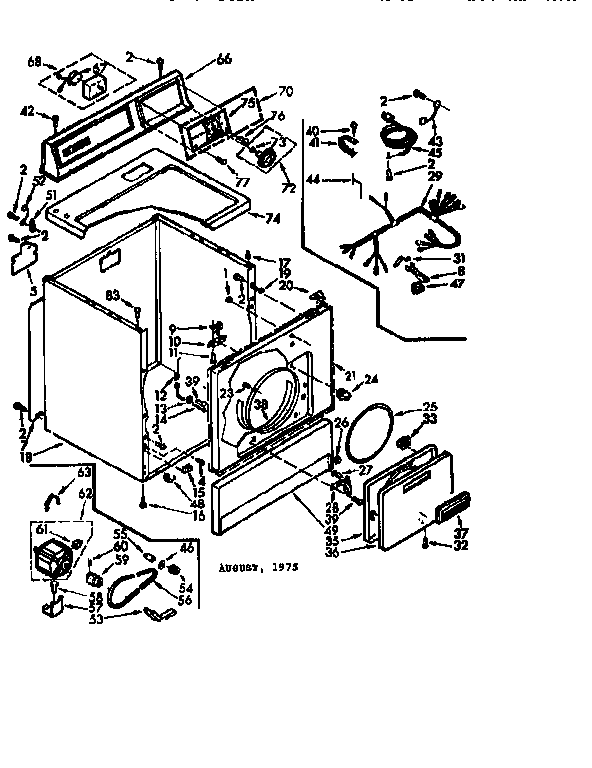 Kenmore 11077410120 machine sub-assembly diagram