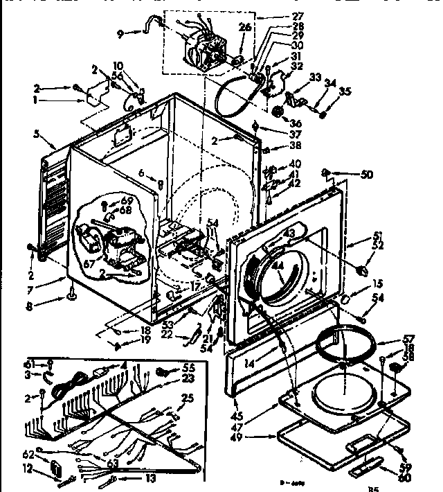 Kenmore 1107743012B cabinet assembly diagram