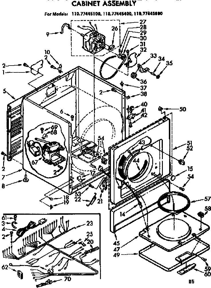 Sears 11077445100 cabinet assembly diagram