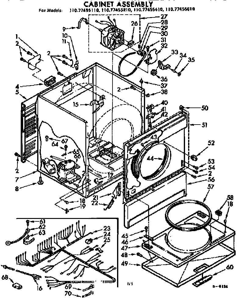 Sears 11077455410 cabinet assembly diagram