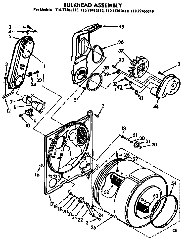 Sears 11077460210 bulkhead assembly diagram