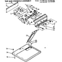 Sears 11077461600 top and console assembly diagram