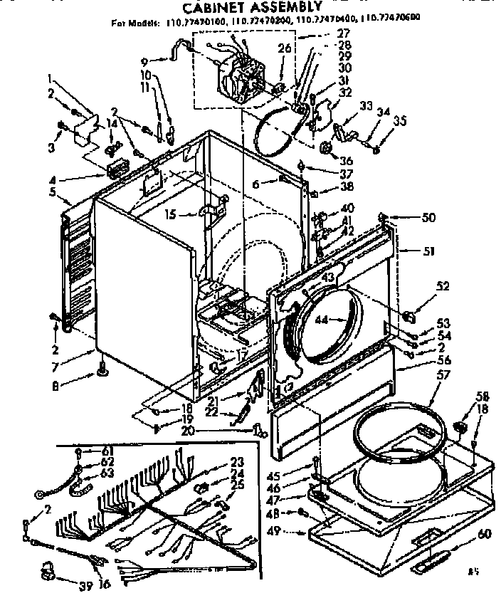 Sears 11077470400 cabinet assembly diagram