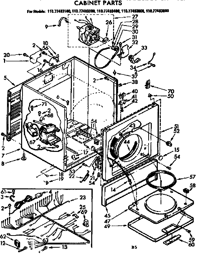 Sears 11077483200 cabinet parts diagram