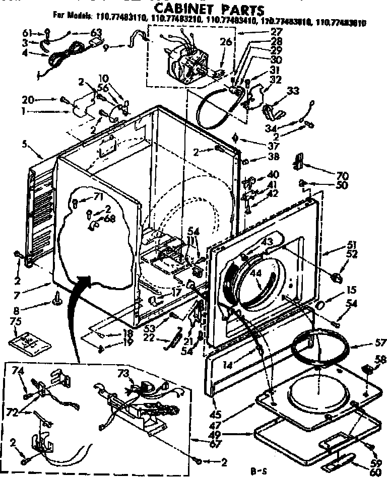 Sears 11077483810 cabinet parts diagram