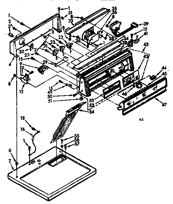 Kenmore 11077490400 top and console assembly diagram