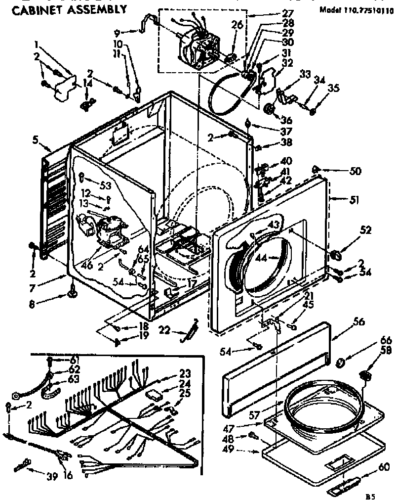Sears 11077510110 cabinet assembly diagram