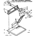 Sears 11077520600 top and console assembly diagram