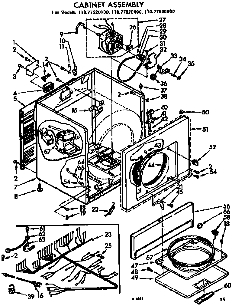 Sears 11077520100 cabinet assembly diagram