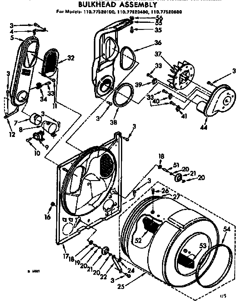 Sears 11077520100 bulkhead assembly diagram