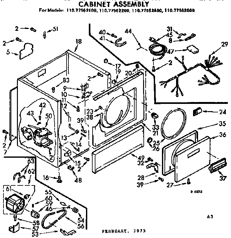 Sears 11077562400 cabinet asm diagram