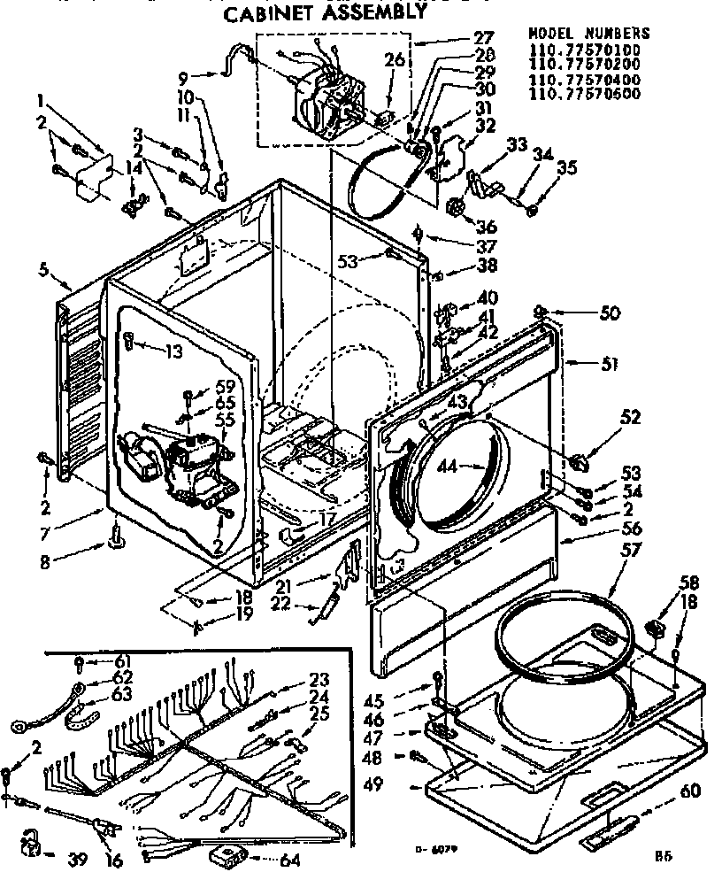 Sears 11077570200 cabinet assembly diagram