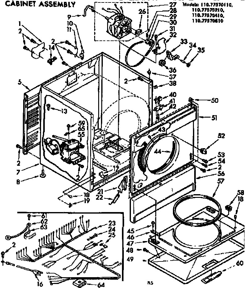Sears 11077570210 cabinet assm diagram